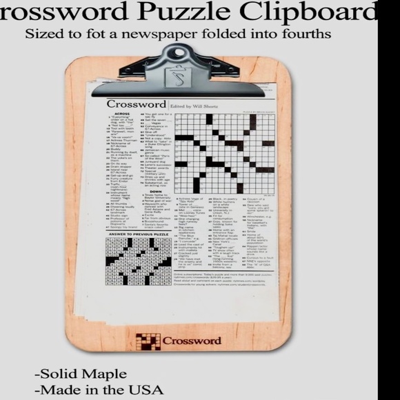 Winwood Designs Solid Maple Crossword Puzzle Clipboard NWOT - Picture 2 of 10